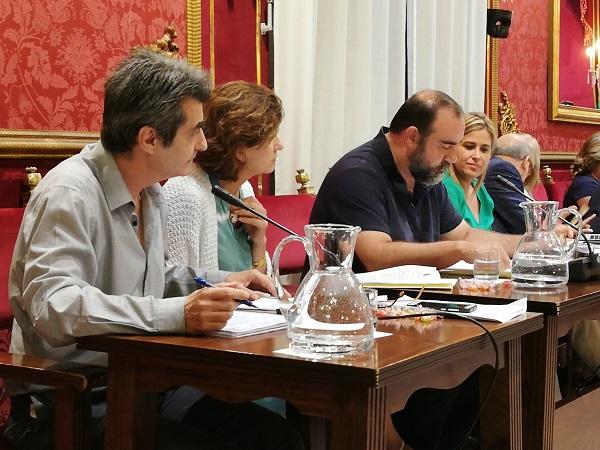Grupo de Podemos IU en el pleno del Ayuntamiento.