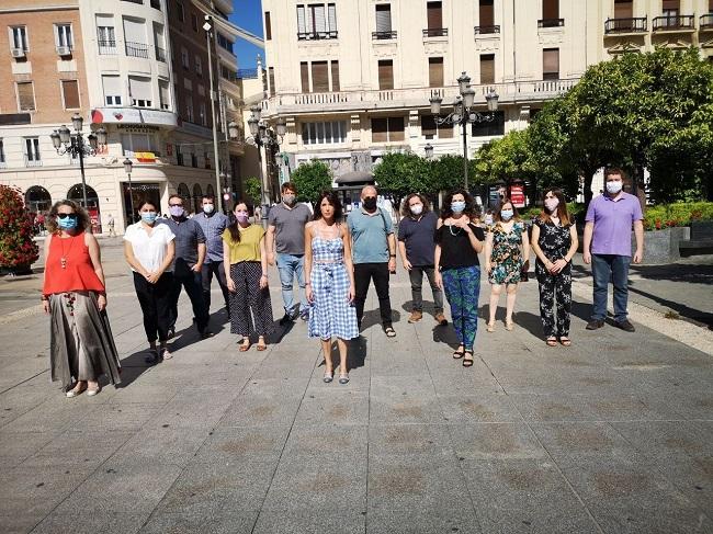 Martina Velarde, nueva líder de Podemos Andalucía, junto a su equipo en Córdoba, donde se ha constituido la nueva dirección del partido