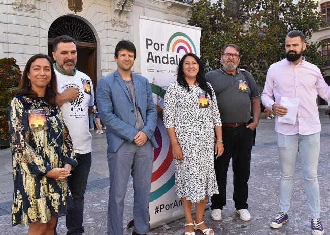 Candidatos de Por Andalucía, este viernes.