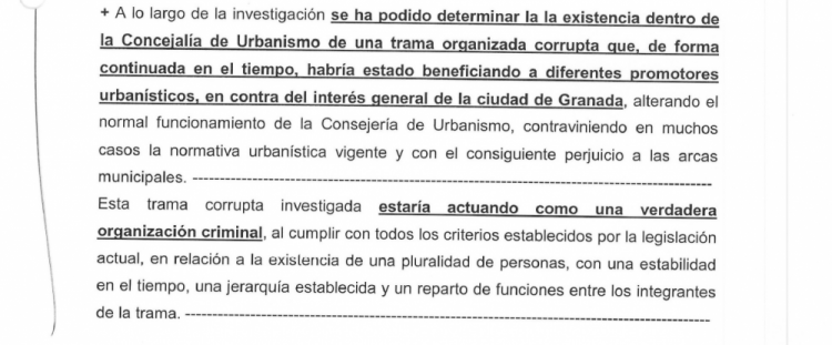 Uno de los documentos policciales del sumario del caso Nazarí.