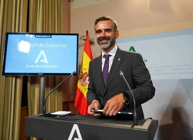 Ramón Fernández-Pacheco, portavoz del Gobierno andaluz, este martes tras el Consejo de Gobierno.
