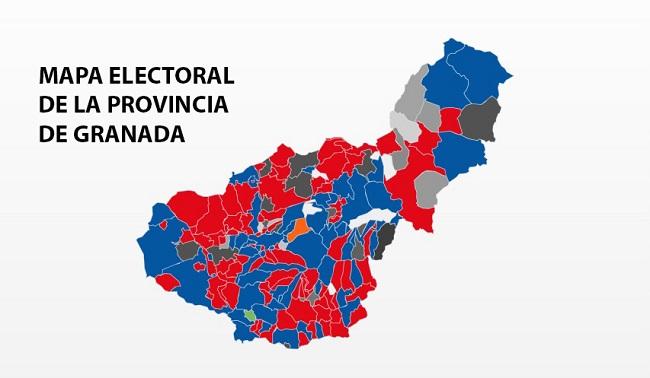 Mapa electoral de la provincia de Granada.