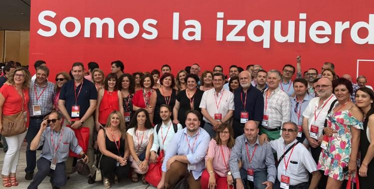 La delegación granadina que ha acudido al 39 Congreso Federal del PSOE.