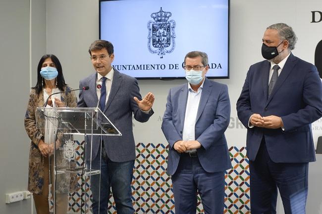 Francisco Cuenca con Inmaculada López, José Entrena y Pablo García.