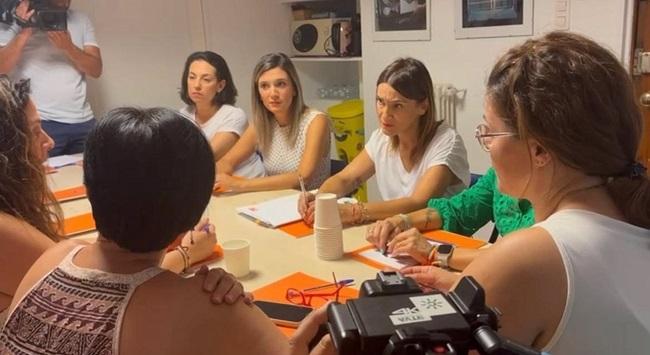 María Márquez, Olga Manzano y Mercedes Gámez.