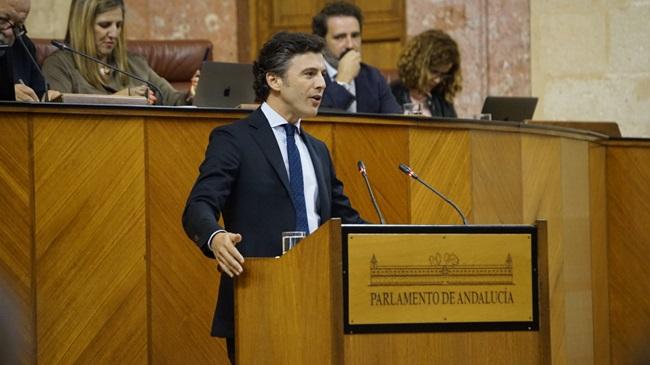 Jorge Saavedra, en el Parlamento andaluz.