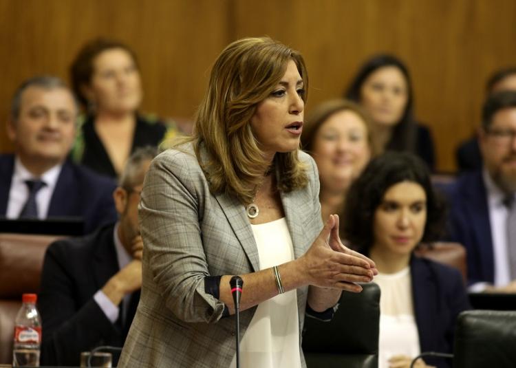 Susana Díaz, en la sesión de control al Gobierno.