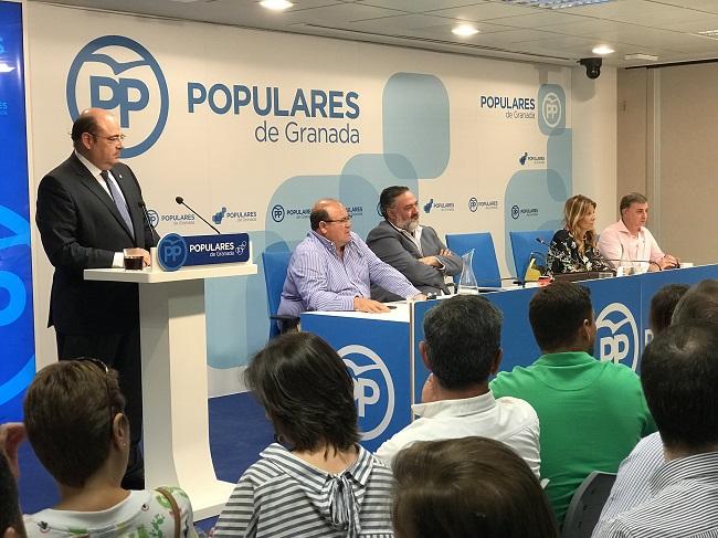 Sebastián Pérez, en la junta directiva provincial celebrada esta tarde.