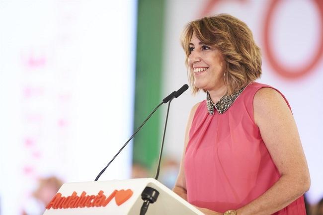 Susana Díaz este lunes en el comité director del PSOE.