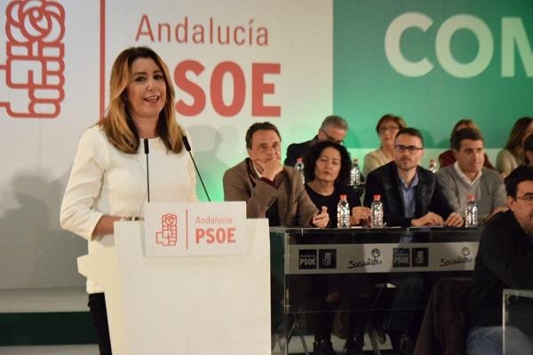 Susana Díaz, durante su intervención en el acto del PSOE-A en Antequera.
