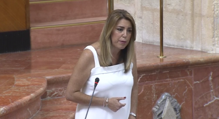 Susana Díaz, este jueves en el Parlamento.