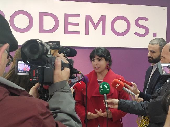 Teresa Rodríguez, este jueves en Granada. 