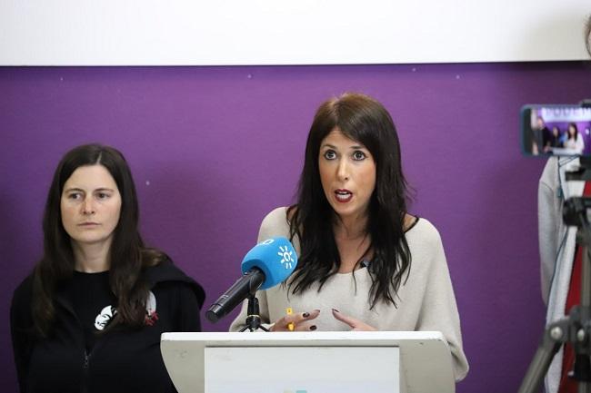 Martina Velarde en rueda de prensa.