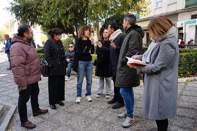 Cuenca y ediles del PSOE en la visita a la zona.