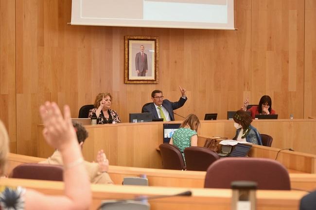 Votación durante el pleno.