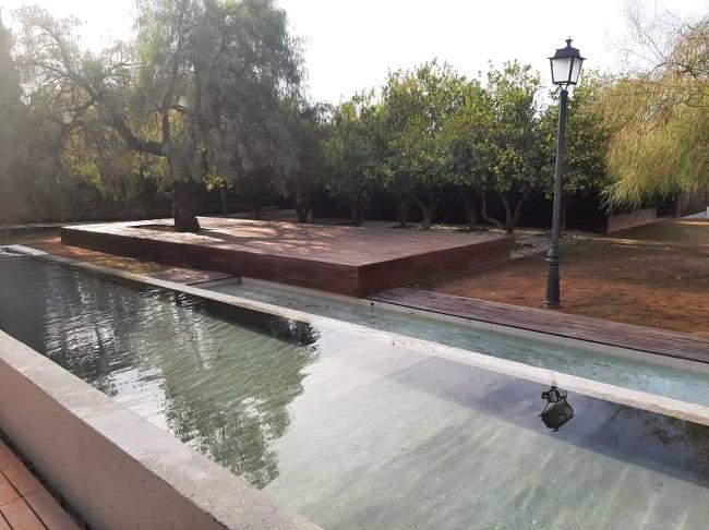 Imagen del parque Zen, de esta mañana.