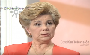 Ana Orantes en el programa de televisión en el que detalló el calvario de los malos tratos sufridos.