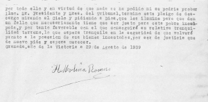 Declaración de Hipólita Molina. 