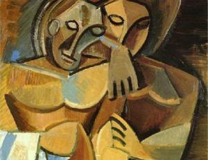Reproducción parcial de 'La amistad', de Pablo Picasso (1908).