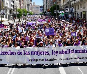 Manifestación por la abolición de la prostitución, el pasado domingo, 28 de mayo.