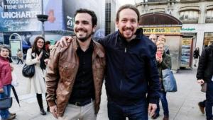 Alberto Garzón y Pablo Iglesias.