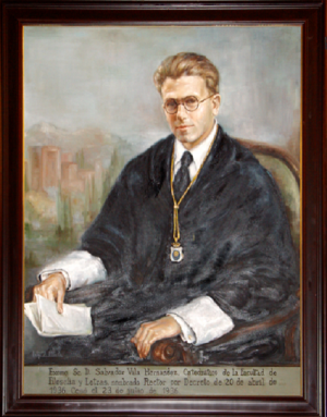 Retrato del que fuera rector de la Universidad de Granada Salvador Vila.