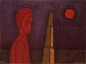 'Figura en rojo' (1989), Rufino Tamayo.