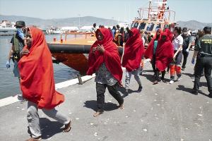 Llegada de las personas migrantes a Motril.