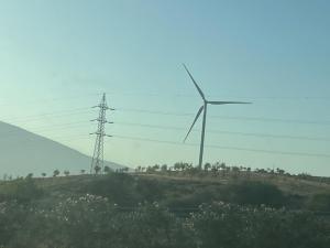 Líneas eléctricas y aerogeneradores en el Valle de Lecrín, que suponen un grave riesgo para las aves. 