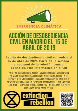 Cartel sobre la acción de protesta.