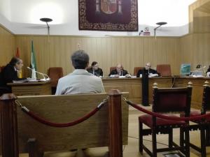 El acusado, de espaldas, ante el tribunal.