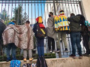 Imagen de una protesta, en noviembre, por la avería de la caldera en el Andrés Segovia.