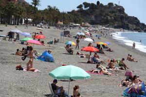 Playa de San Cristóbal, este domingo.