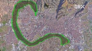 Montaje en el mapa del 'anillo verde' ideado por el Ayuntamiento. 