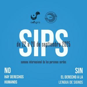 Cartel de la Semana Internacional de las Personas Sordas. 
