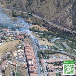 Imagen aérea del lugar en el que se ha declarado el incendio.