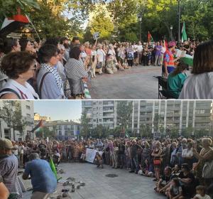 Imágenes de la concentración en la Fuente de las Batallas. 