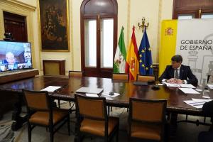 Pedro Fernández, durante la reunión de coordinación celebrada este lunes.