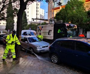 Tareas de limpieza en la capital.