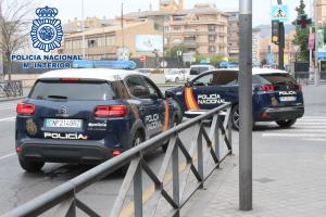 Vehículos policiales en la Avenida de Dílar. 