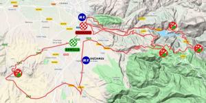 Plano del recorrido de la etapa del sábado por Granada. 