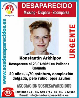 Cartel difundido sobre la desaparición. 