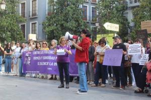 Concentración, este jueves, en la Plaza del Carmen.