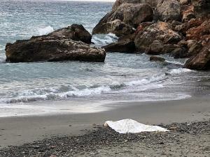 Cadáver encontrado en la playa.