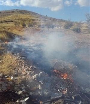 Incendio de residuos vegetales en Motril. 