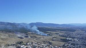 Imagen aérea que localiza la zona del incendio. 