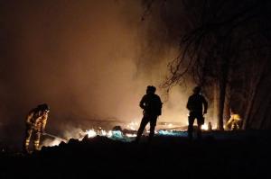 Bomberos forestales actúan contra el incendio en la Sierra de Parapanda. 