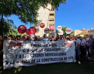 Homenaje a los obreros asesinados durante la huelga de la Construcción de 1970.