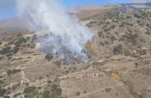 Imagen aérea del incendio en Soportújar. 