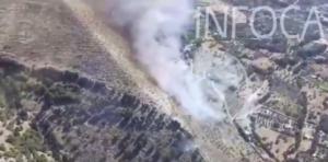 Imagen del incendio extraída de un video del Infoca.